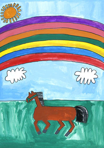 虹と馬